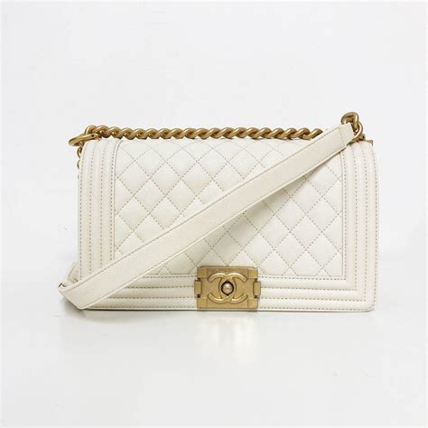 chanel white and gold boy chanel chateau bag|chanel bag for sale.